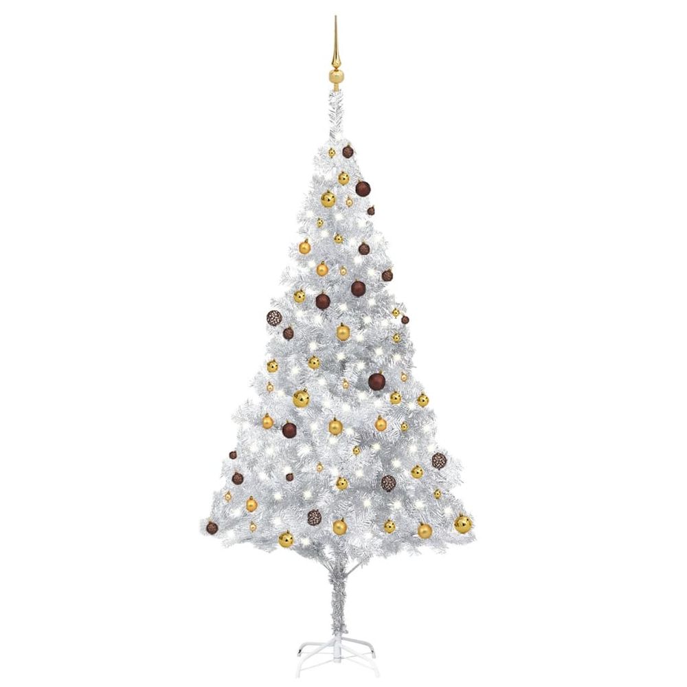 Artificial Christmas Tree with LEDs&Ball Set 120 cm  to 240cm PVC - anydaydirect