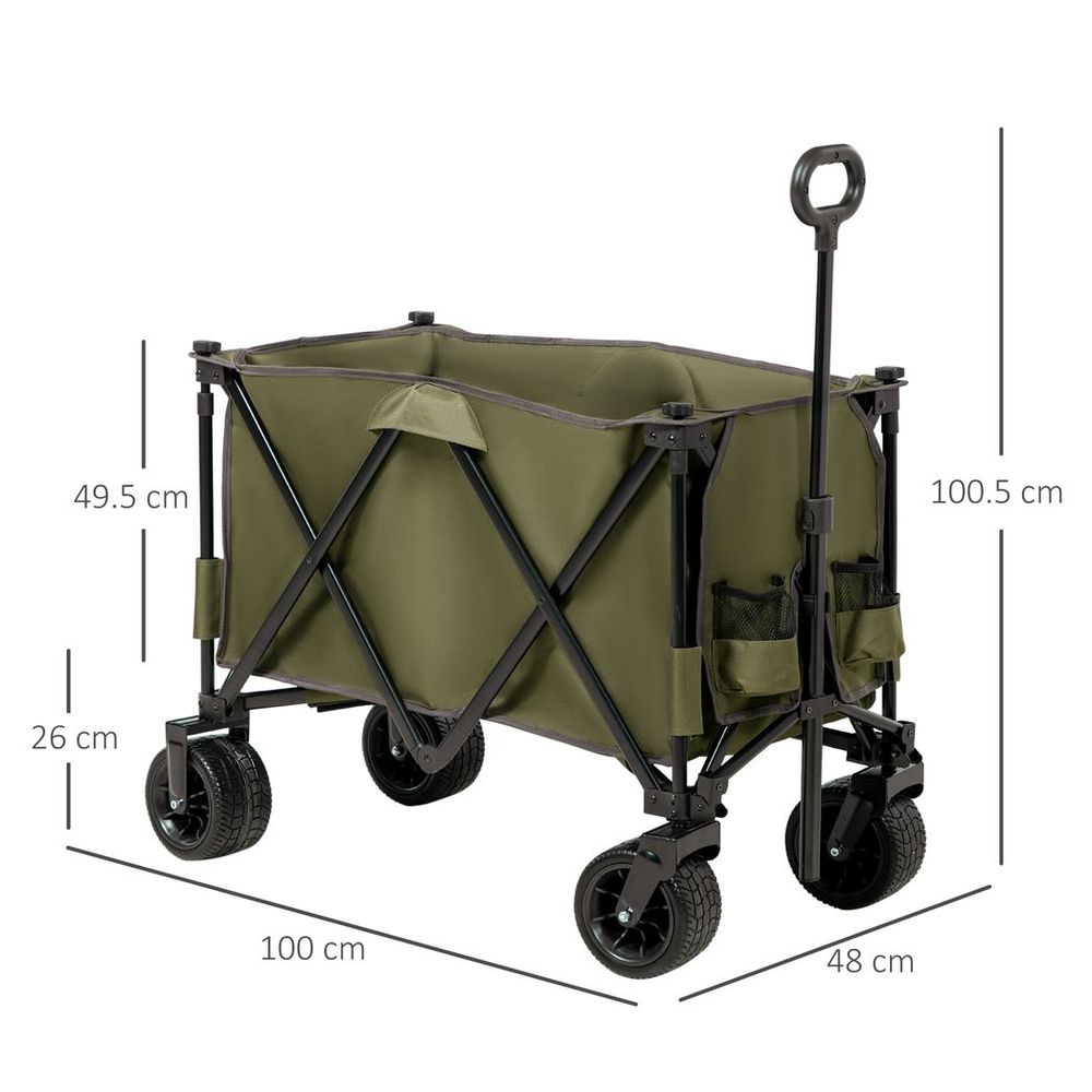 Folding Garden Trolley Collapsible Camping Trolley Steel Frame Oxford Fabric - anydaydirect