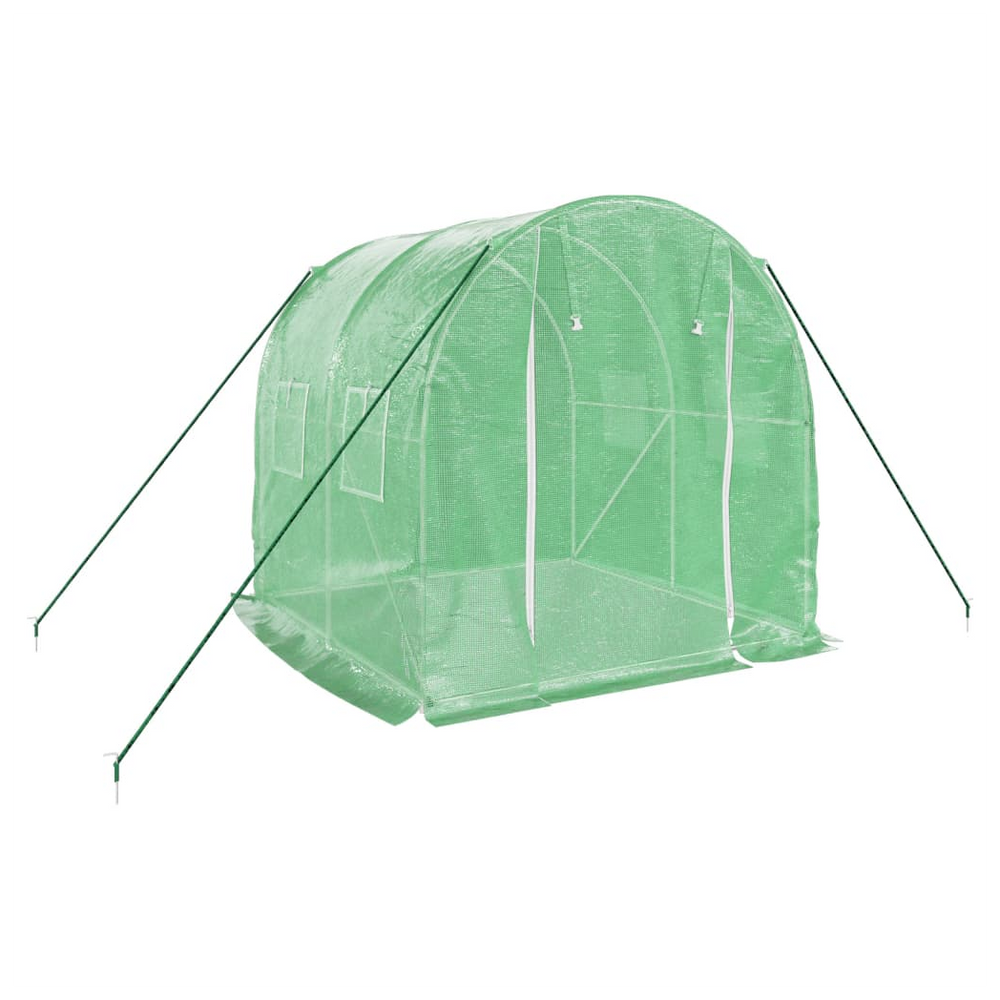 vidaXL Greenhouse with Steel Frame Green 4 m² 2x2x2 m - anydaydirect