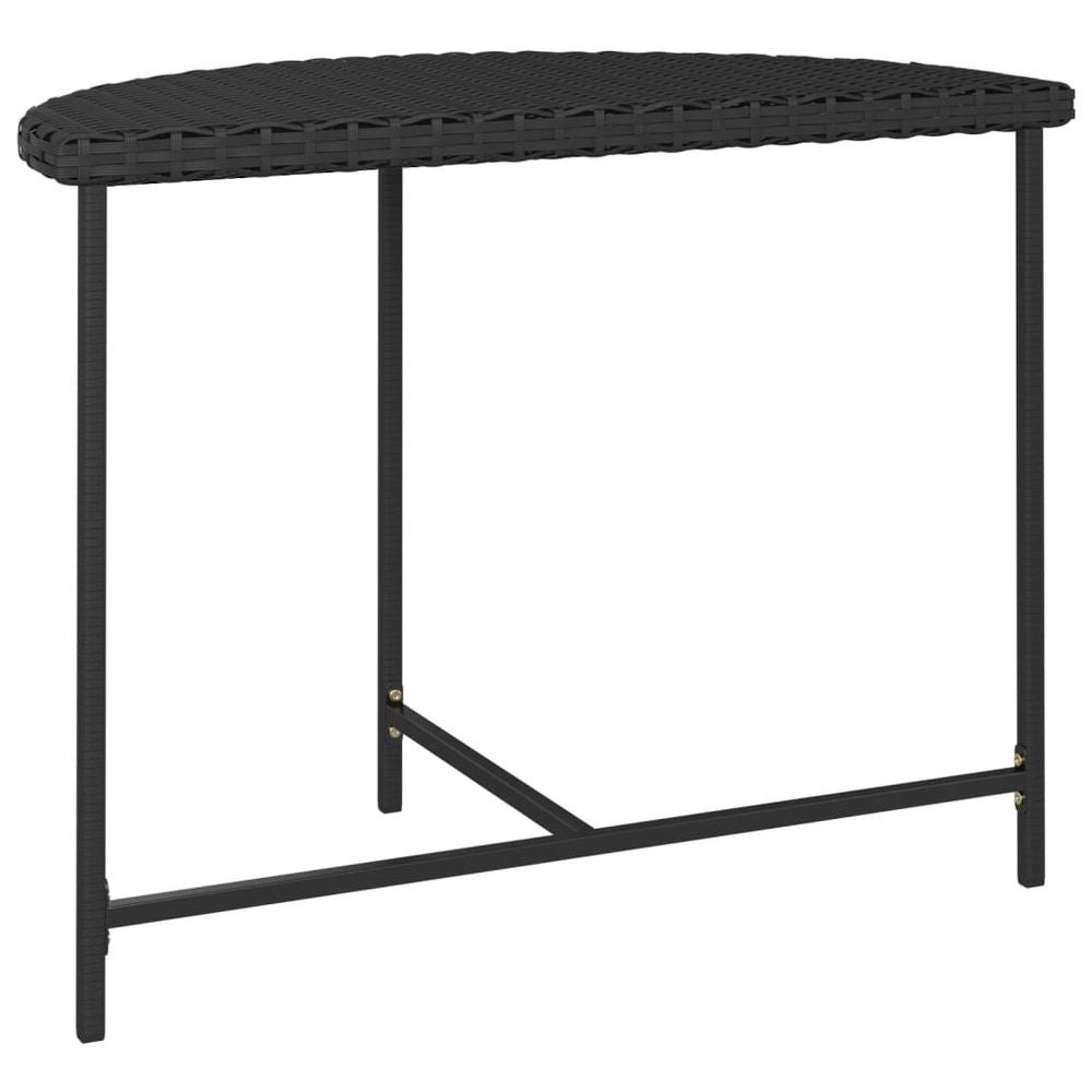 Garden Table Black 100x50x75 cm Poly Rattan - anydaydirect