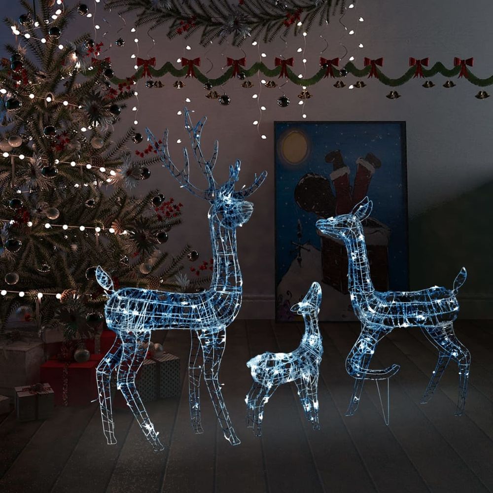 Acrylic Reindeer Family Christmas Decoration 300 LED Warm White - anydaydirect