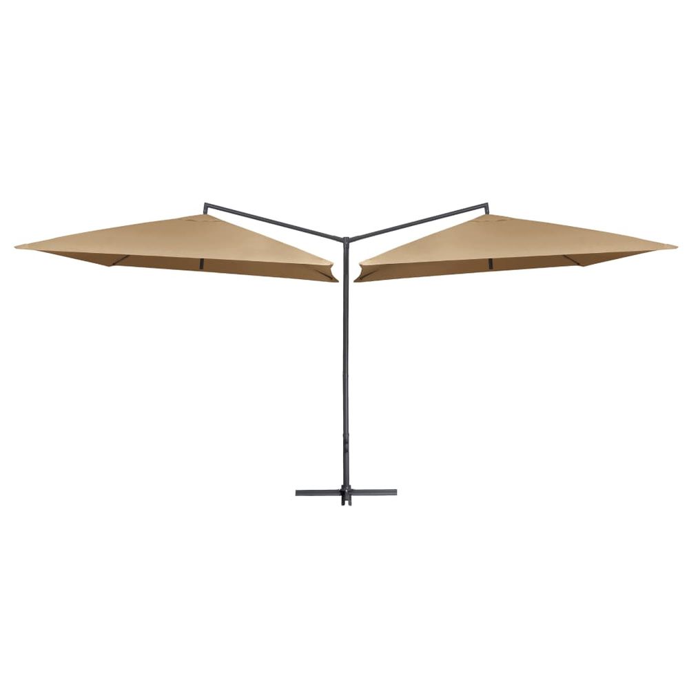 Double Parasol with Steel Pole 250x250 cm - anydaydirect