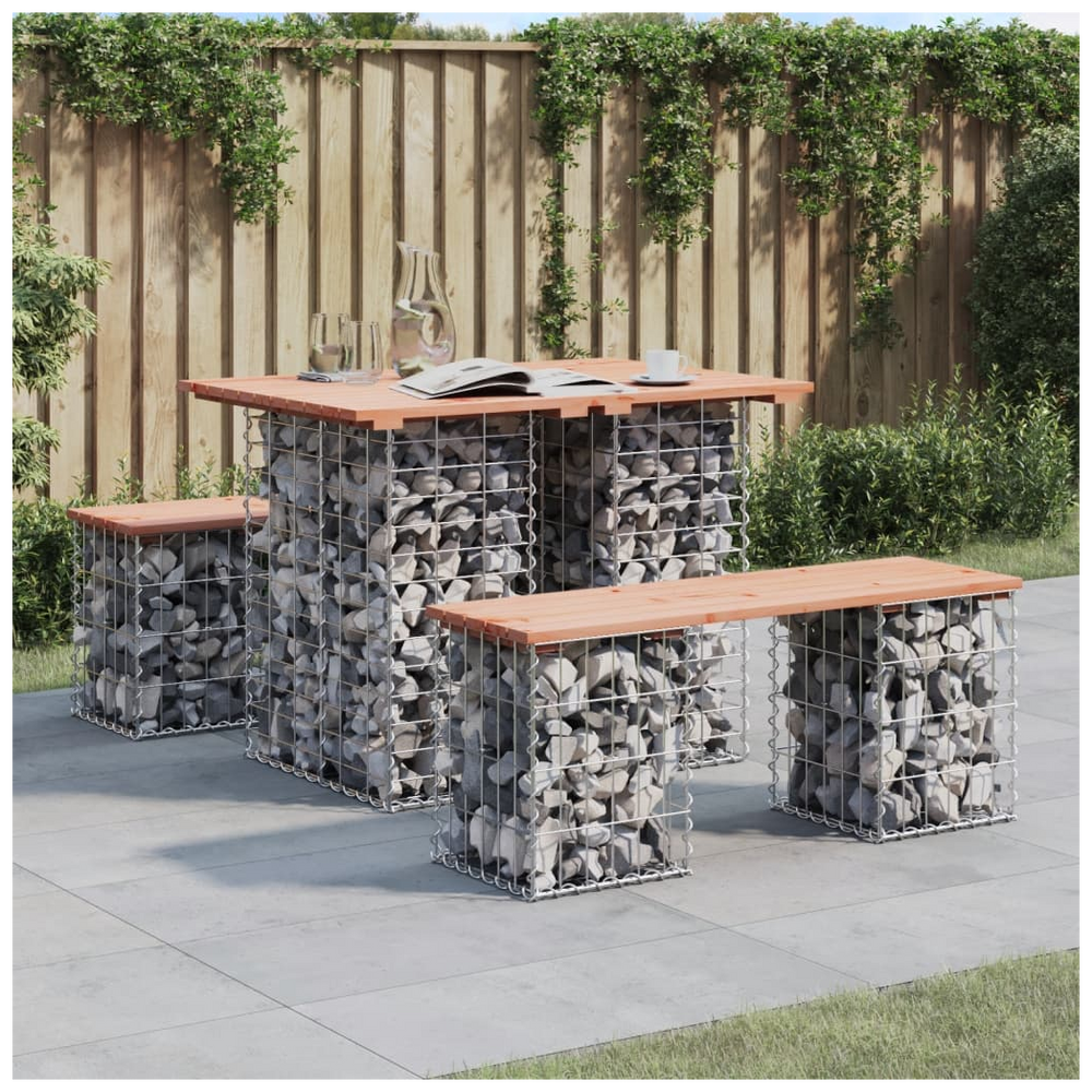 vidaXL Garden Bench Gabion Design 100x70x72 cm Solid Wood Douglas - anydaydirect