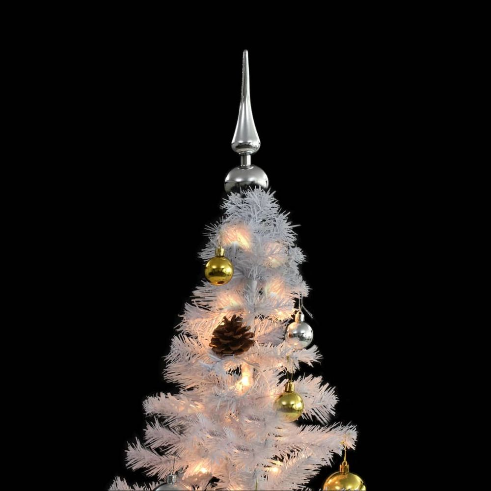 Artificial Christmas Tree with Baubles and LEDs White 150 cm to 210 cm - anydaydirect