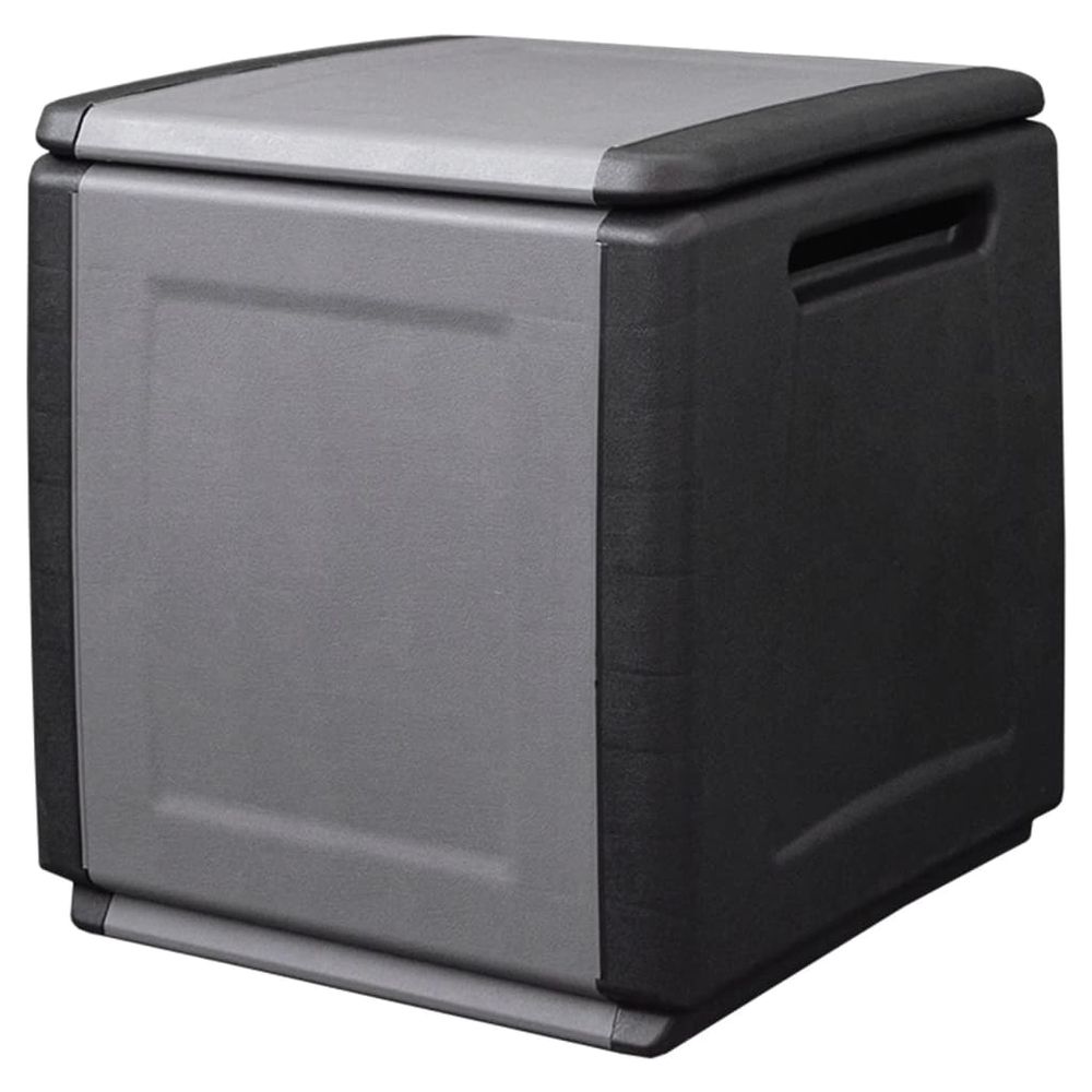 Garden Storage Box 54x53x57 cm 130 L Dark Grey and Black - anydaydirect