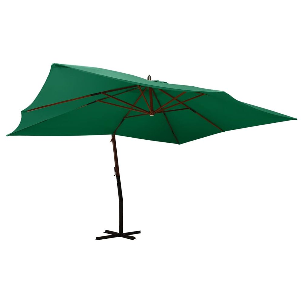 Cantilever Umbrella with Wooden Pole 400x300 cm Anthracite - anydaydirect