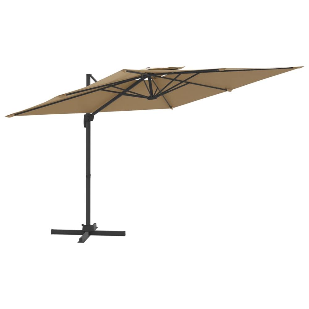 Double Top Cantilever Umbrella Taupe 400x300 cm - anydaydirect