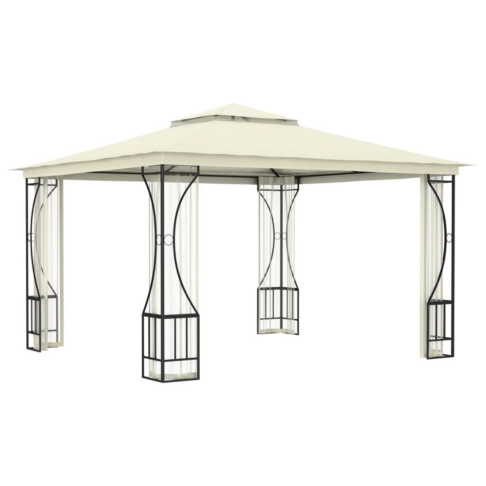 Gazebo with Nets 300x300x265 cm Cream - anydaydirect