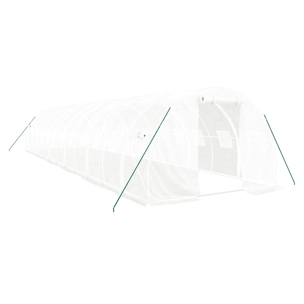 vidaXL Greenhouse with Steel Frame White 36 m² 12x3x2 m - anydaydirect