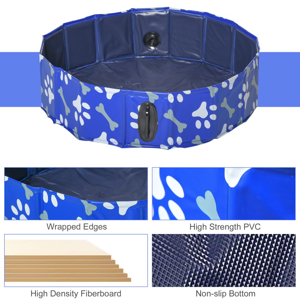 Dog Swimming Pool Foldable Pet Bathing Shower Tub Padding Pool 80cm S Pawhut - anydaydirect