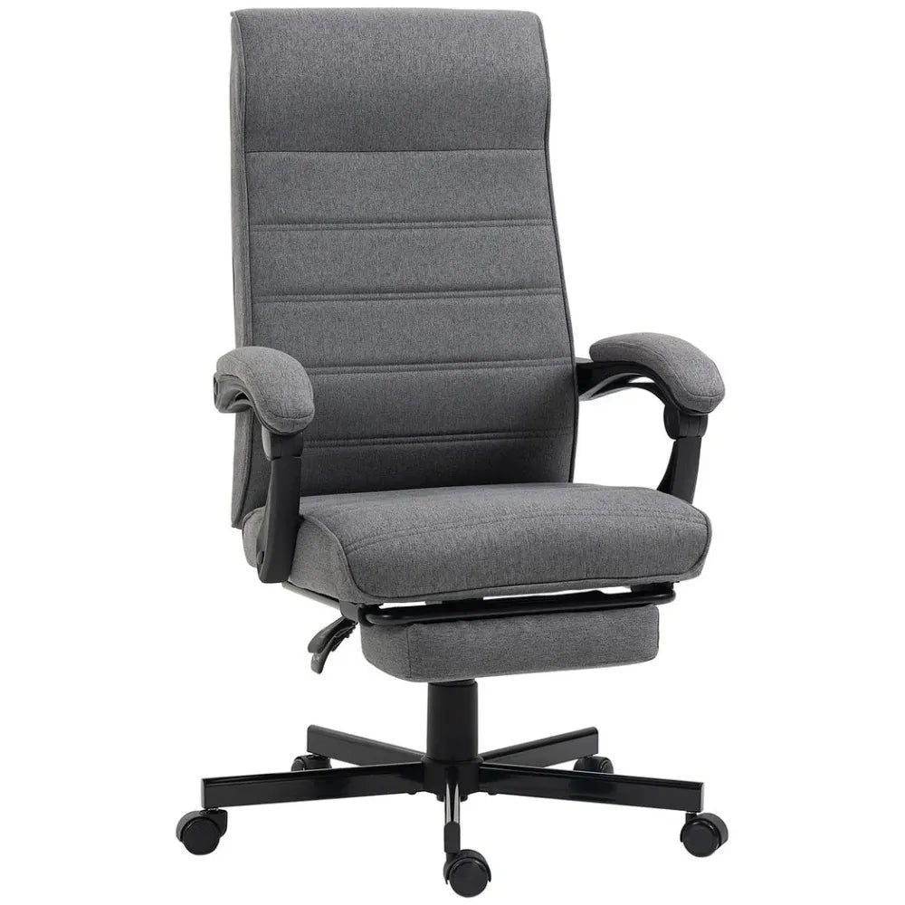 Home Office Chair High-Back Reclining Chair for Bedroom Study Living Room Grey - anydaydirect