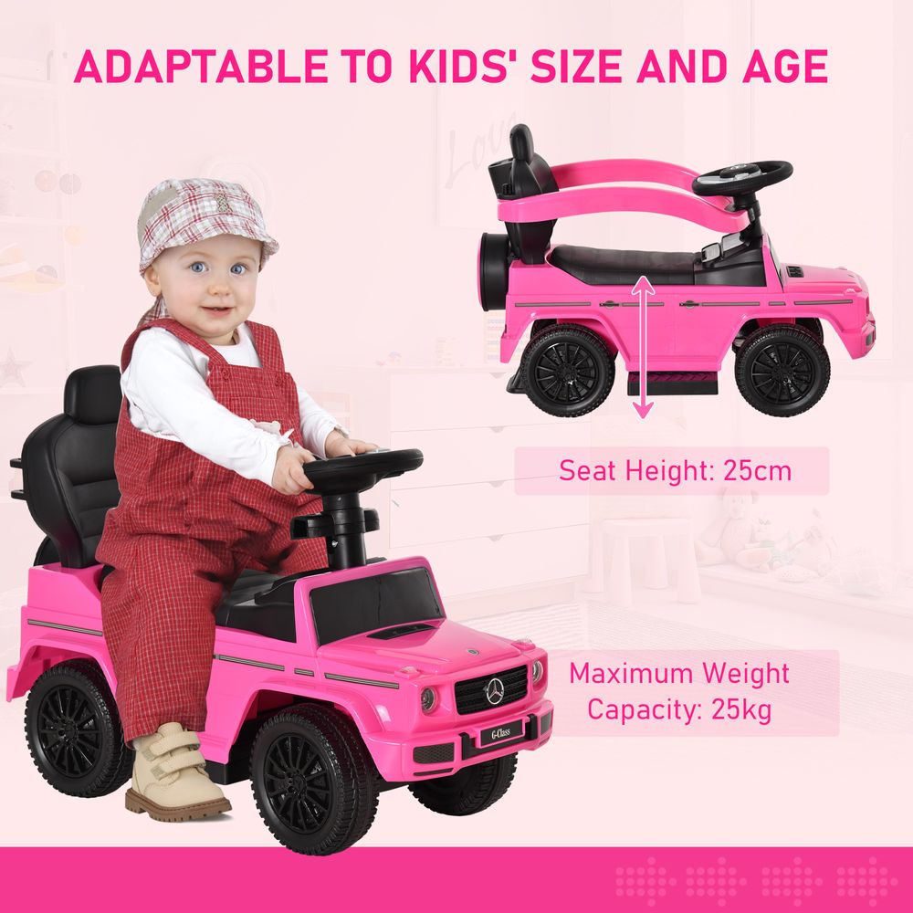 Benz G350 Ride-on Sliding Car Floor Slider Stroller Kids Vehicle, Pink HOMCOM - anydaydirect