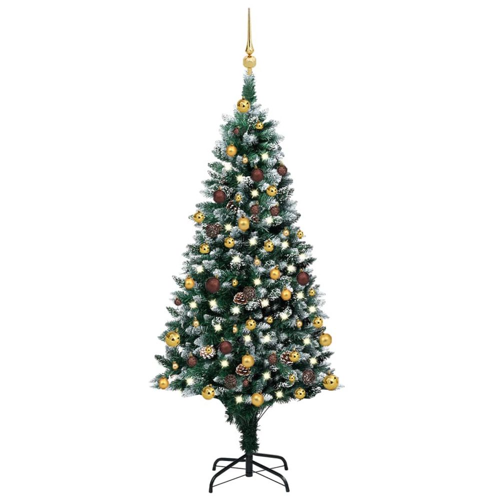 Artificial Christmas Tree with LEDs & Ball Set & Pinecones 150 cm to 240cm - anydaydirect