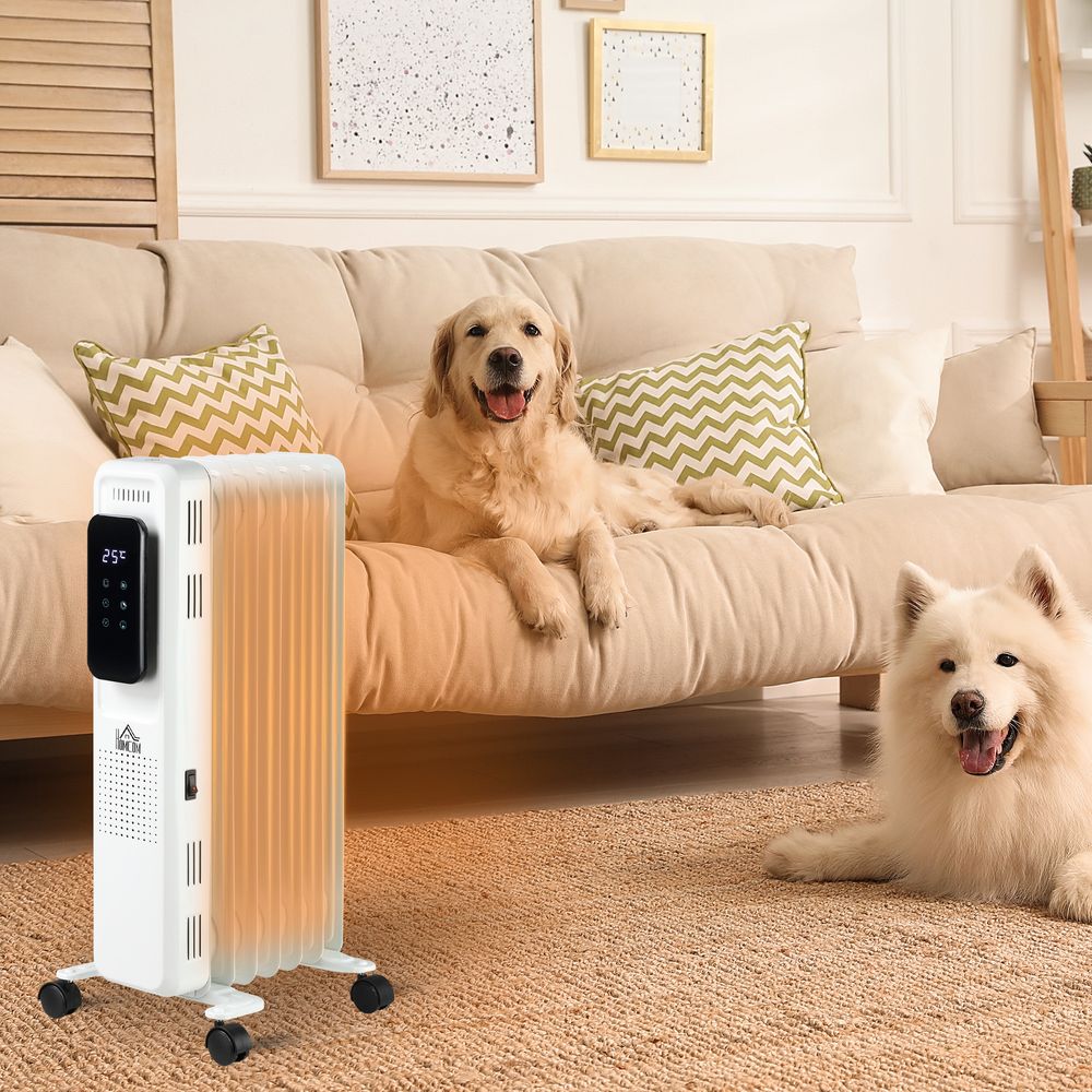 1630W Oil Filled Radiator Portable Electric Heater with LED Display - anydaydirect