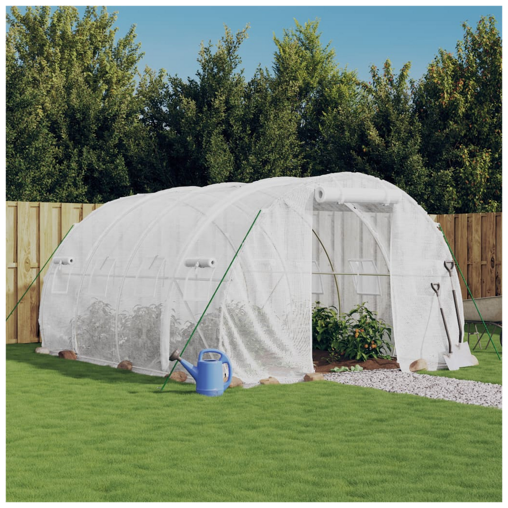 vidaXL Greenhouse with Steel Frame White 12 m² 4x3x2 m - anydaydirect