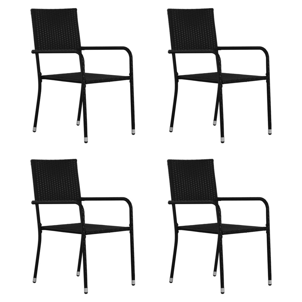 5 Piece Garden Dining Set Black - anydaydirect