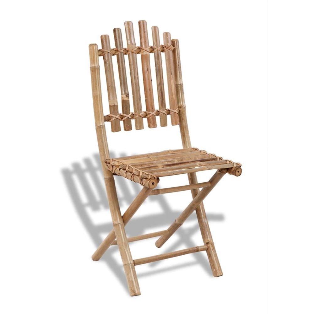 Folding Garden Chairs 2 pcs Bamboo - anydaydirect