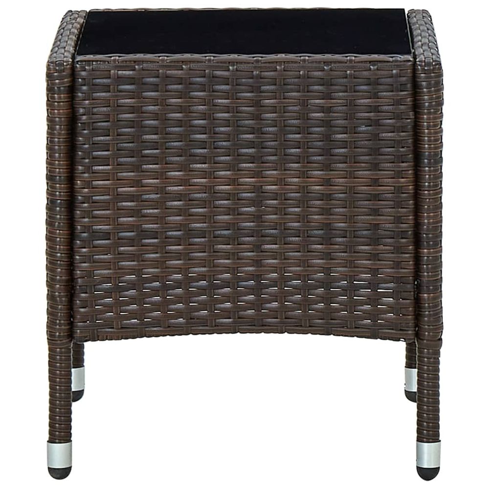 Garden Table Brown 40x40x45 cm Poly Rattan - anydaydirect