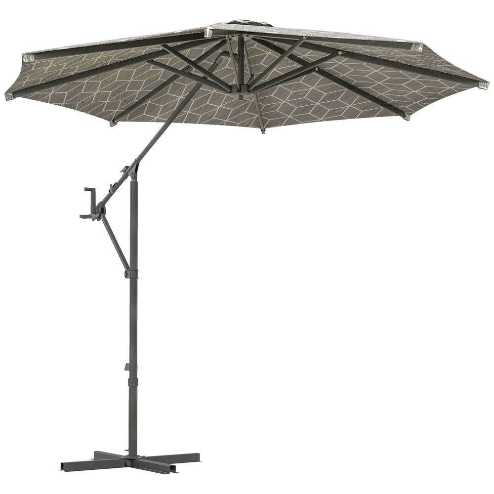 Outsunny 2-in-1 Cantilever Parasol and Market Parasol with 360� Rotation - anydaydirect