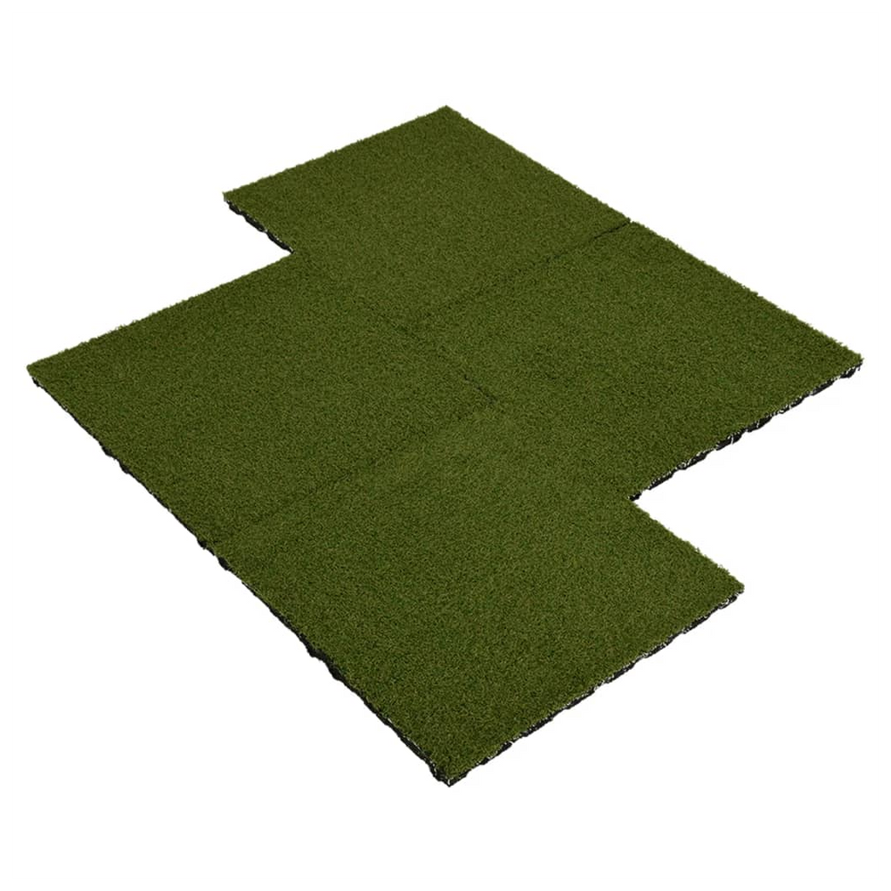 Artificial Grass Tiles 4 pcs 50x50x2.5 cm Rubber - anydaydirect