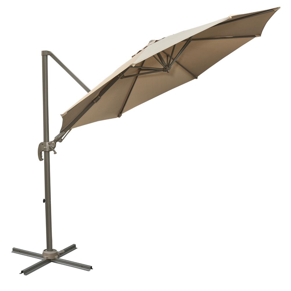 3 m Garden Hanging Umbrella Parasol-Khaki - anydaydirect