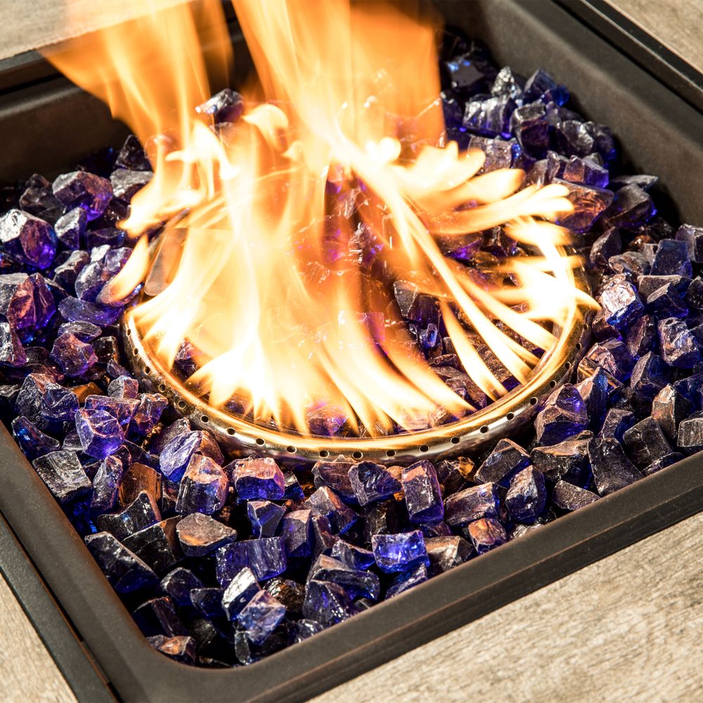 4kg Blue Tempered Fire Glass, Lava Rocks for Outdoor Gas Fire Pits - anydaydirect