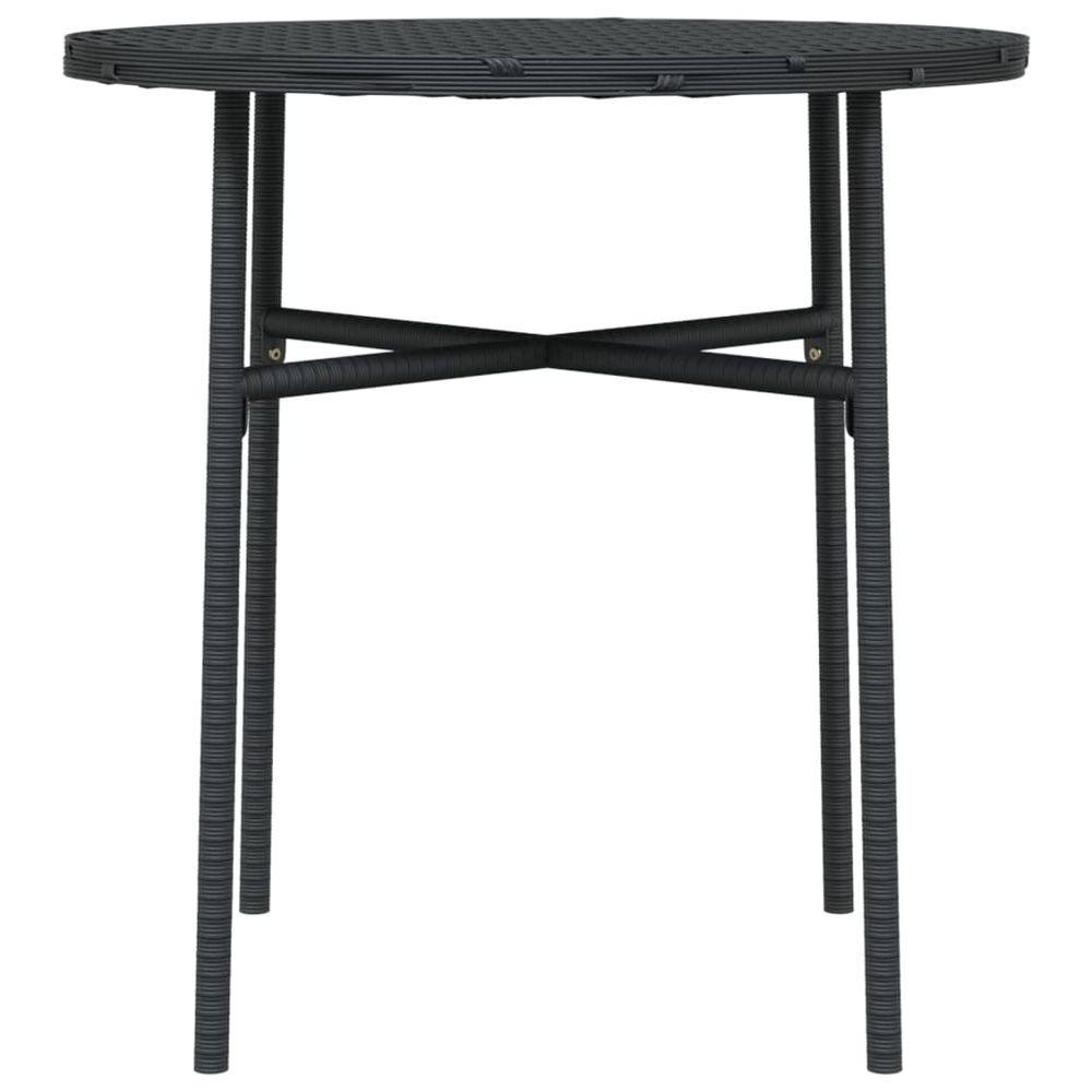 Tea Table Black 45 cm Poly Rattan - anydaydirect