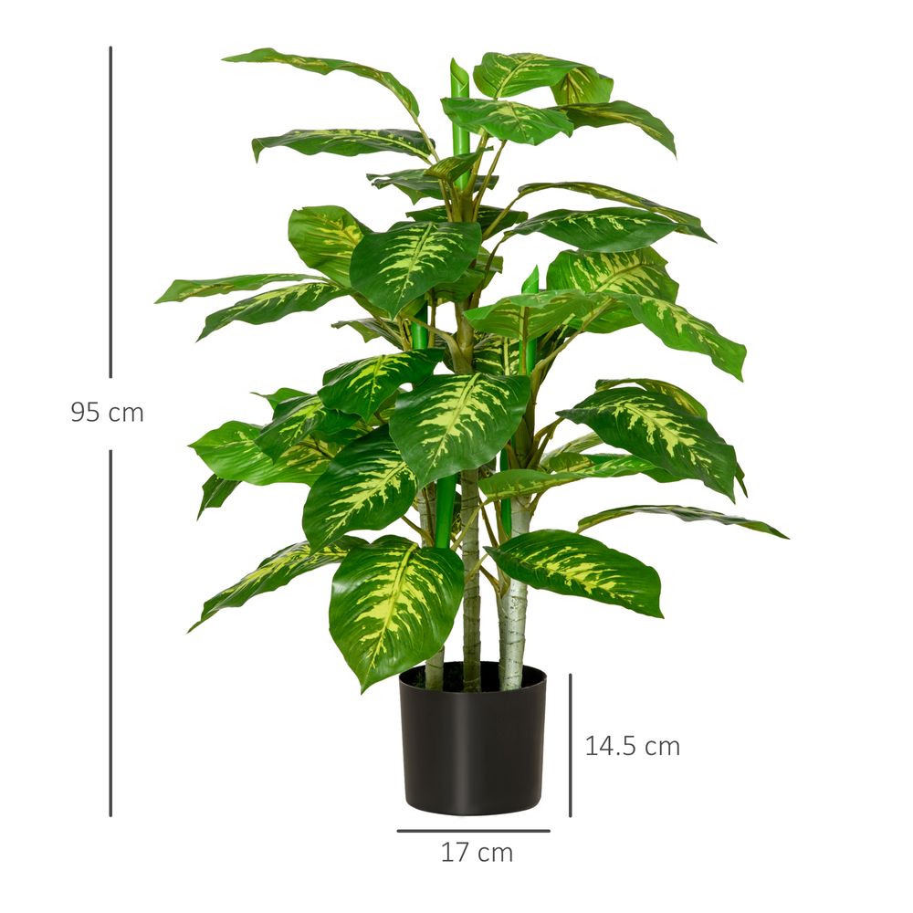 Artificial Evergreen Tree Fake Decorative Plant in Nursery Pot, 95cm - anydaydirect