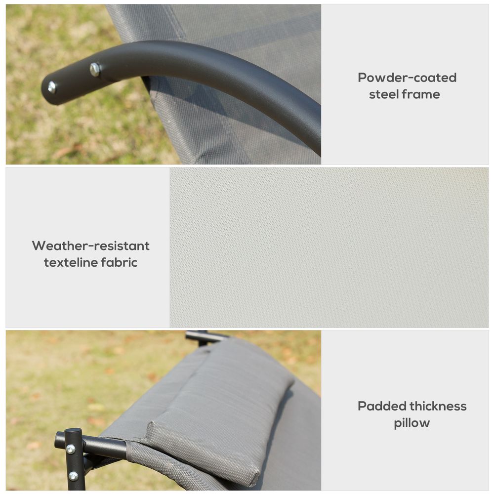 Double Hammock Chair Sun Lounger Swing Rock Seat Grey Rocker W/ Pillow Bed - anydaydirect