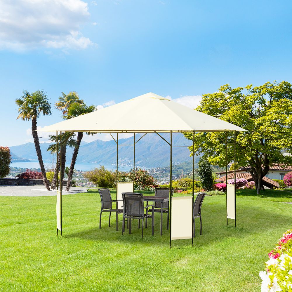 Outdoor Gazebo for Garden Party Tent, Wedding Canopy Pavilion Cream-white - anydaydirect