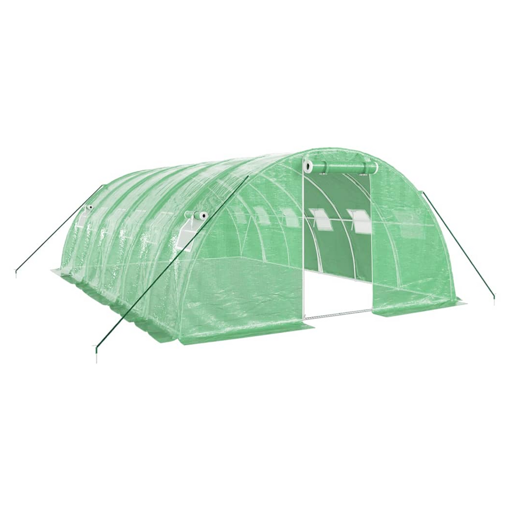 vidaXL Greenhouse with Steel Frame Green 24 m² 6x4x2 m - anydaydirect