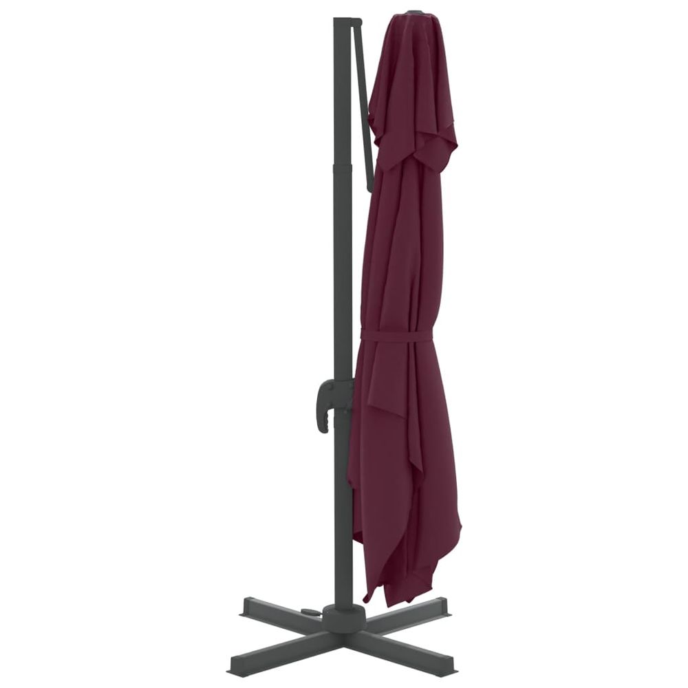 Double Top Cantilever Umbrella Bordeaux Red 400x300 cm - anydaydirect