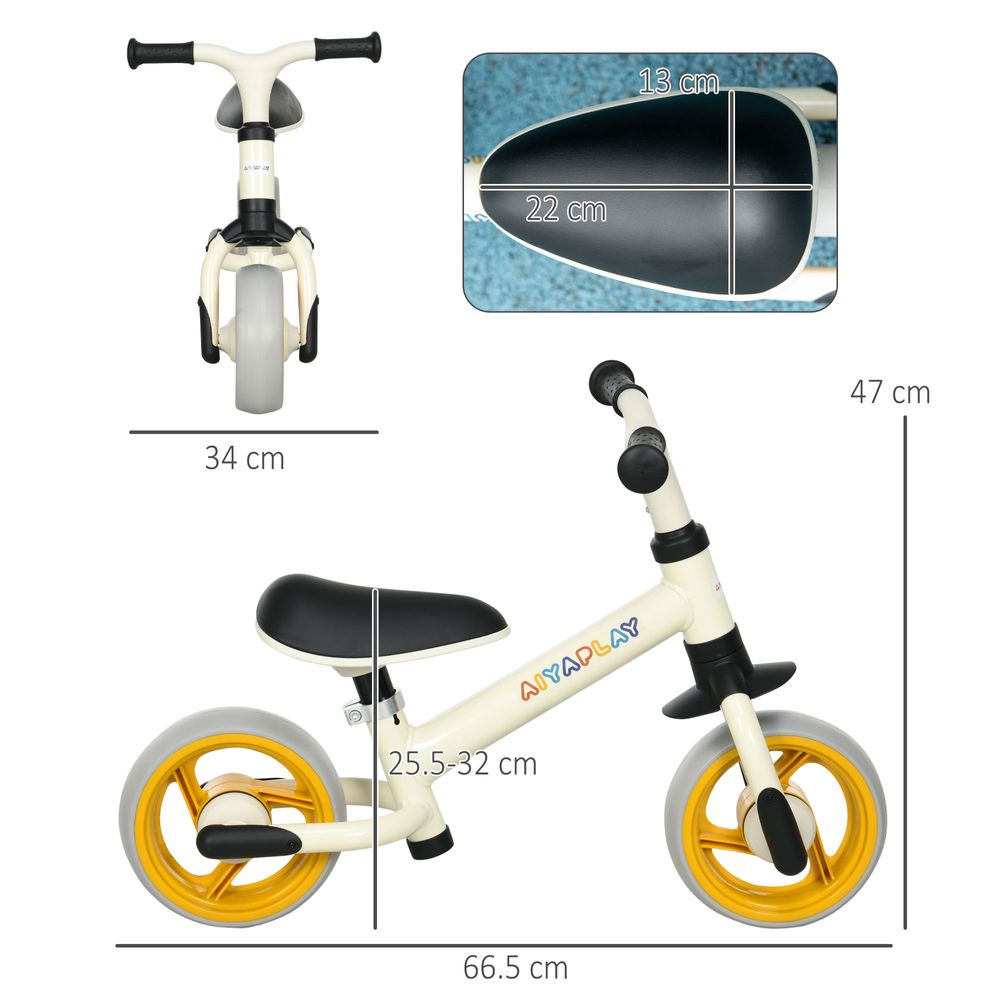 8" Baby Balance Bike w/ Adjustable Seat, Puncture-Free EVA Wheels - Orange - anydaydirect