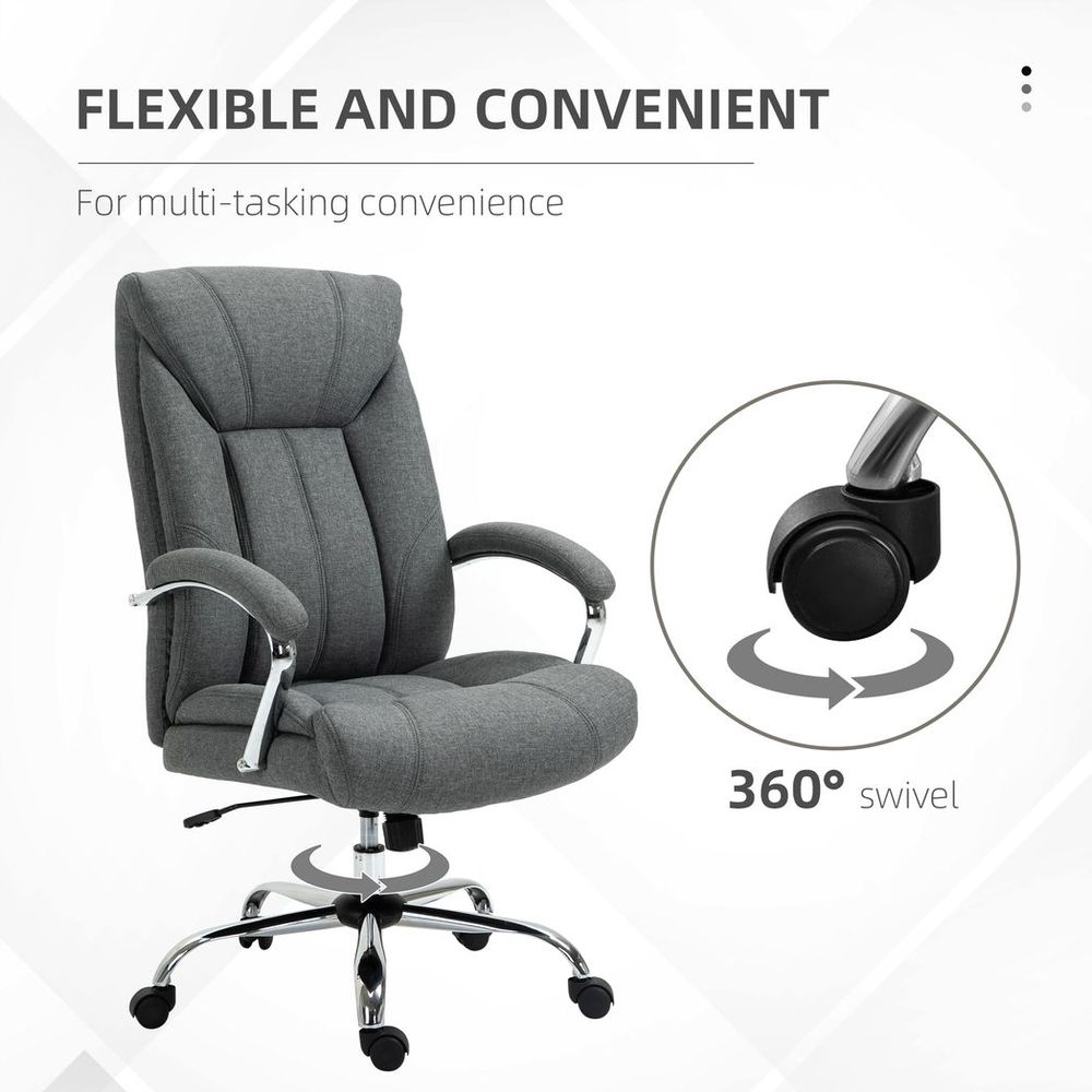 High Back Home Office Chair Computer Desk Chair w/ Arm, Swivel Wheels, Grey - anydaydirect