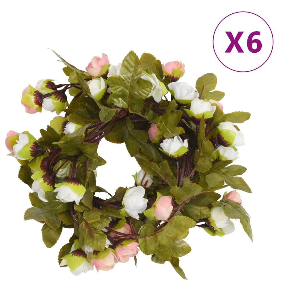 vidaXL Artificial Flower Garlands 6 pcs Champagne 215 cm - anydaydirect