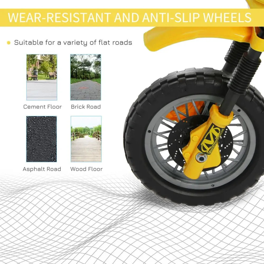 Electric Ride on Car Motorbike Kids Ride On Car Children Motorcycle Yellow - anydaydirect