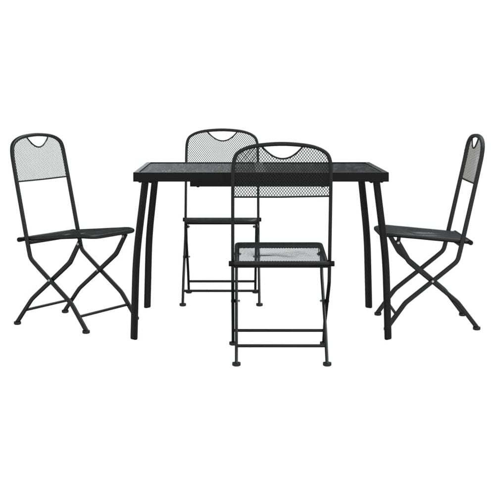 vidaXL 5 Piece Garden Dining Set Anthracite Metal Mesh - anydaydirect