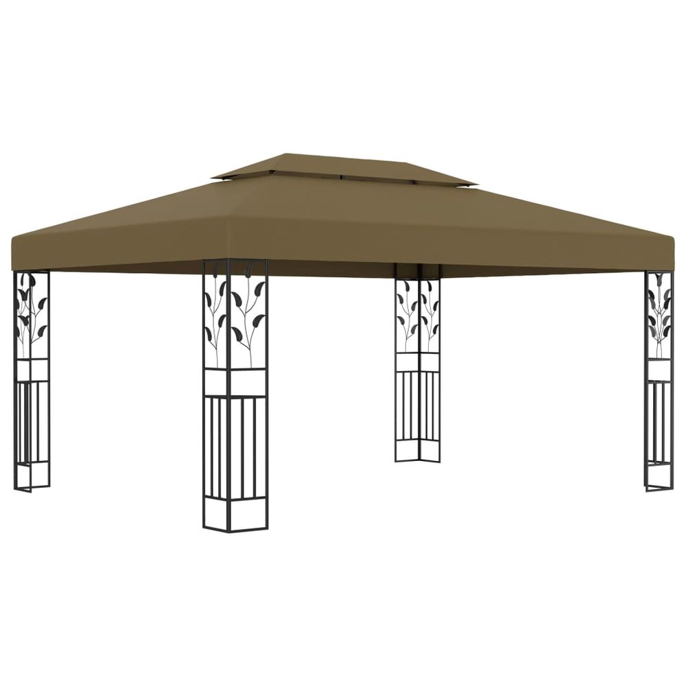 Gazebo with Double Roof 3x4 m White - anydaydirect