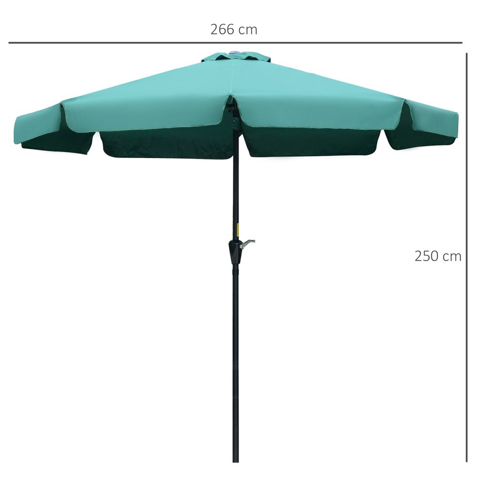 2.66m Patio Umbrella Garden Green - anydaydirect