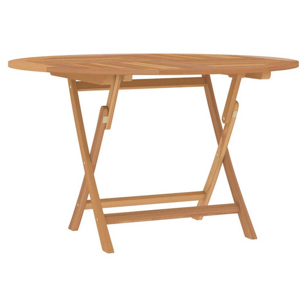 vidaXL Folding Garden Table Ø 120x75 cm Solid Wood Teak - anydaydirect