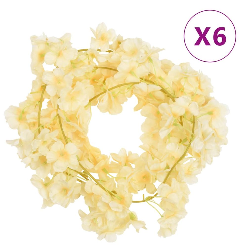 vidaXL Artificial Flower Garlands 6 pcs Champagne 180 cm - anydaydirect