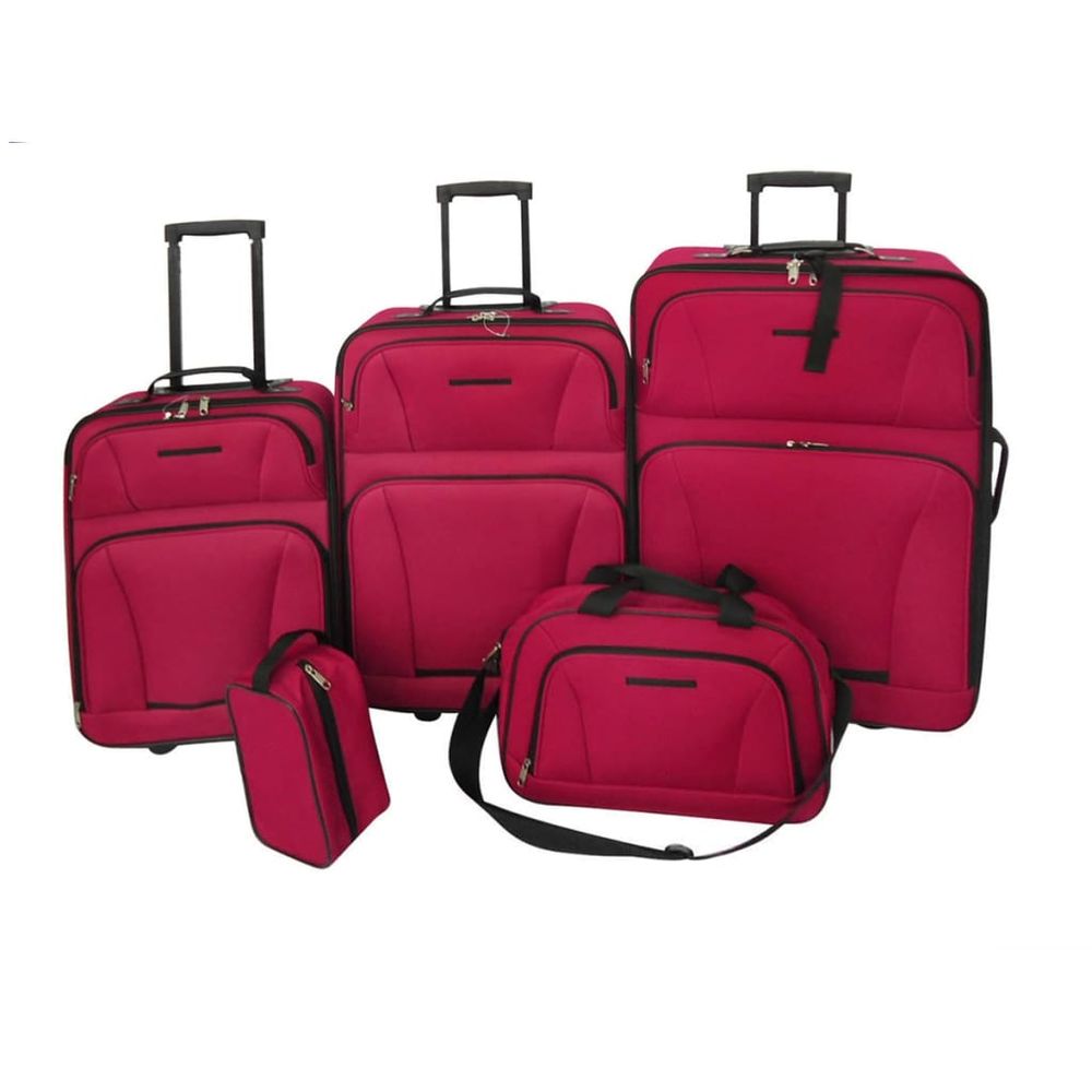 Five Piece Travel Luggage Set Black - anydaydirect