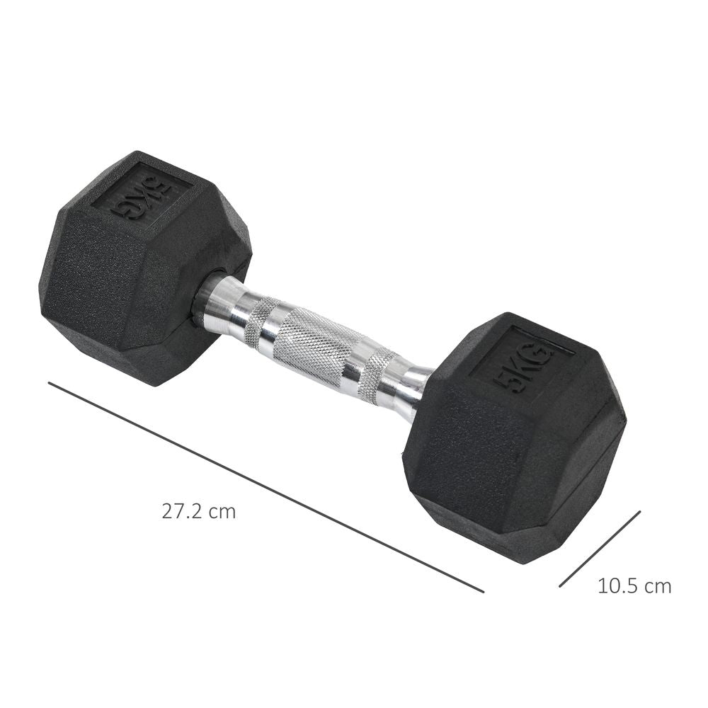 Hexagonal Dumbbells Kit Weight Lifting Exercise for Home Fitness 2x5kg HOMCOM - anydaydirect