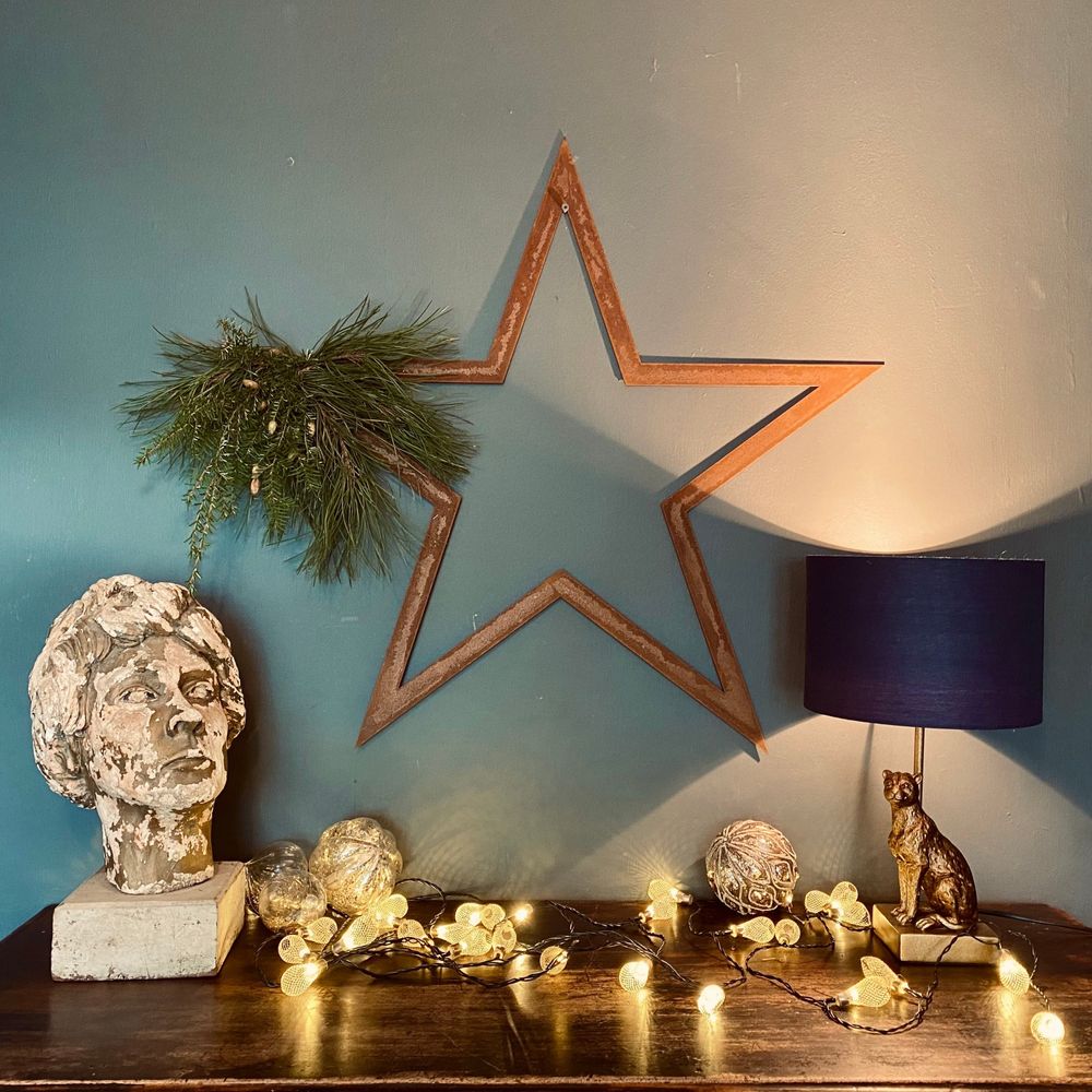 Large Rusty Star / Christmas Decorations / Vintage Style Decor - anydaydirect