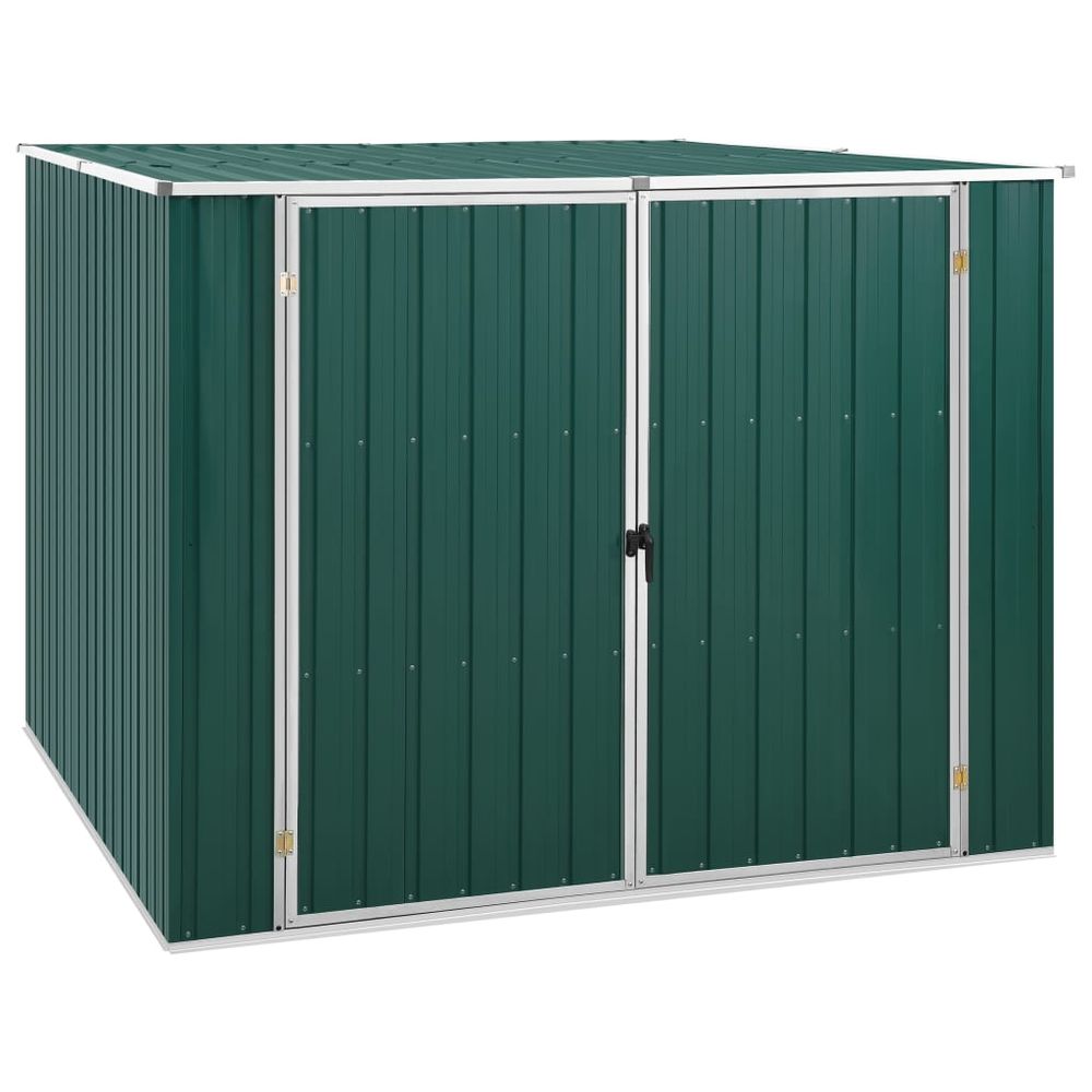 Garden Shed Green 195x198x159 cm Galvanised Steel - anydaydirect