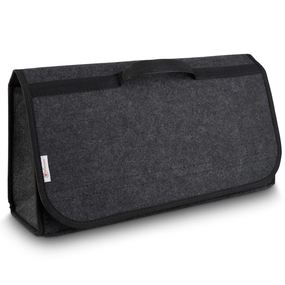 Deluxe Car Boot Storage Organiser Bag Anti Slip Foldable Large Tool Box - Grey - anydaydirect