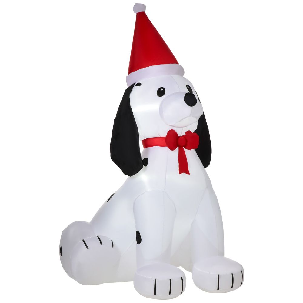 6ft Inflatable Christmas Puppy Dog Wearing Santa Hat Lighted Outdoor Indoor - anydaydirect