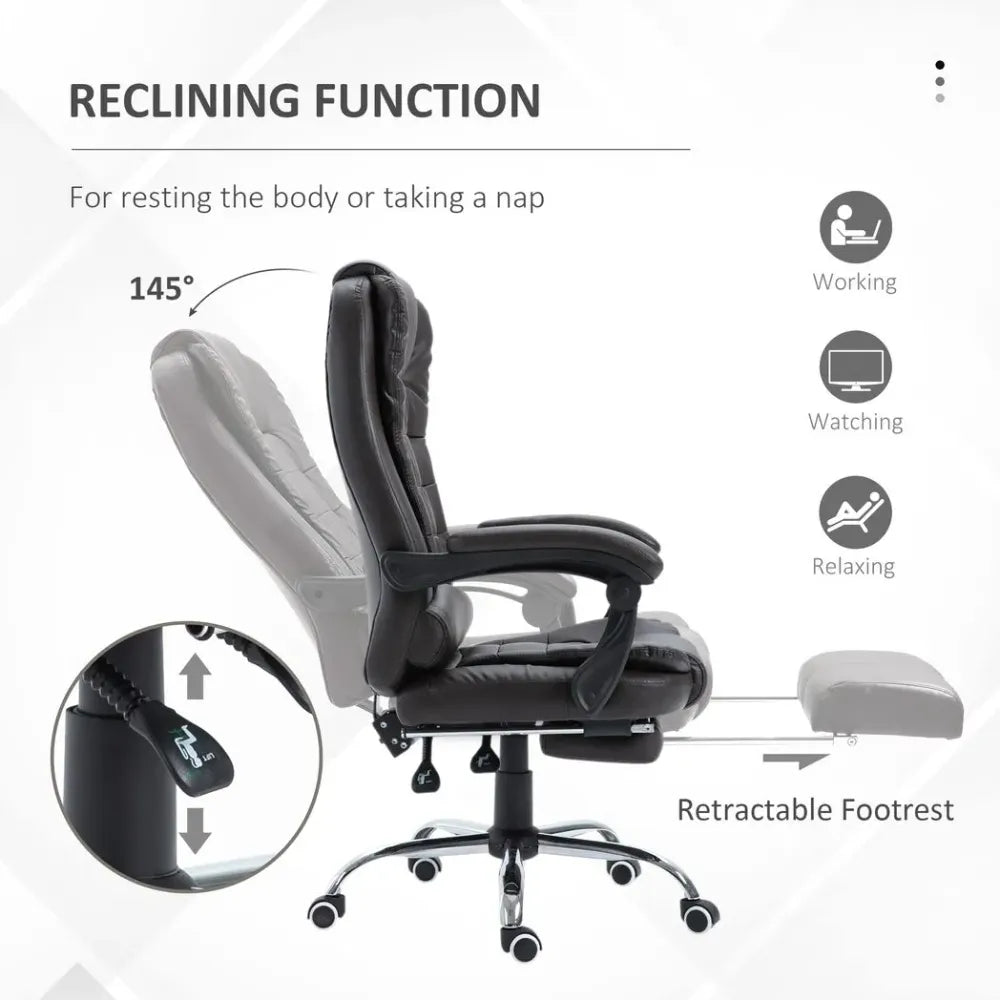 High Back Executive Office Chair Reclining Computer Chair w/ Swivel Wheel Brown - anydaydirect
