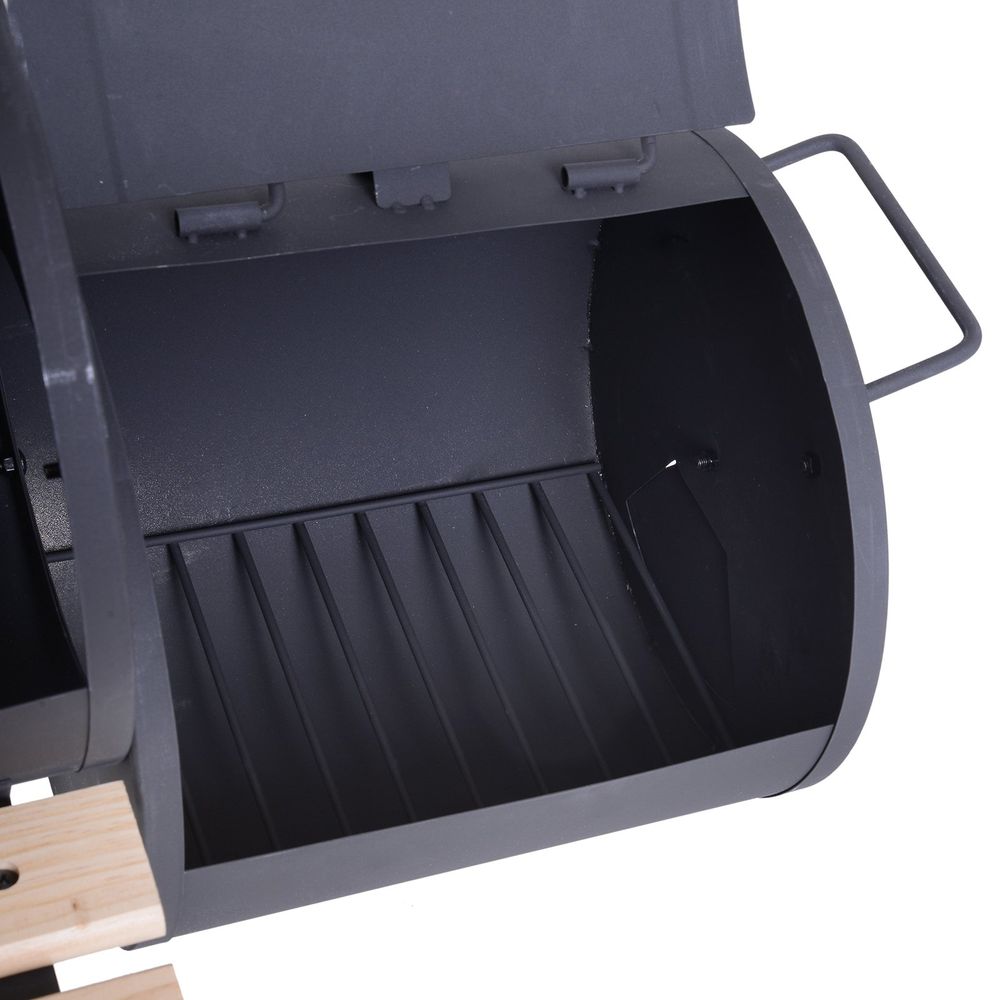 Portable Charcoal BBQ Grill Steel Offset Smoker Combo Backyard - anydaydirect