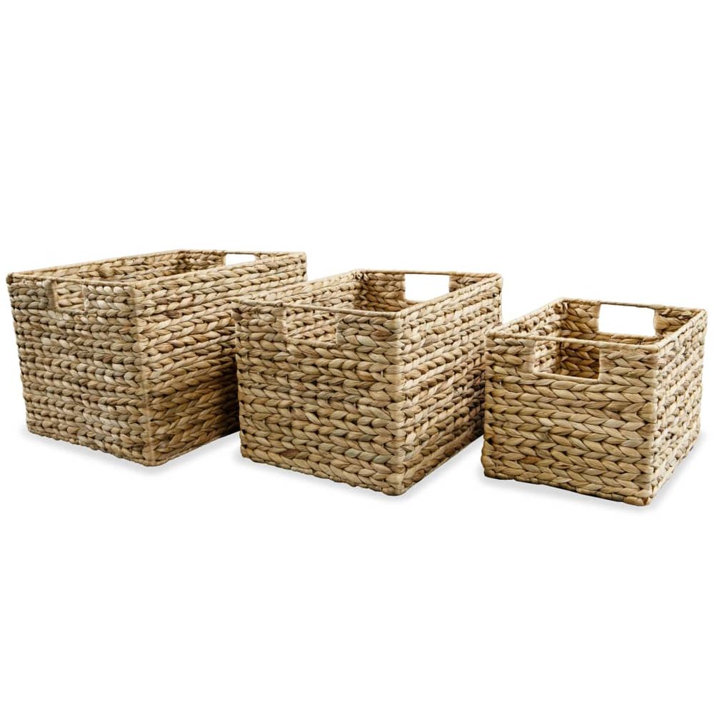 Storage Basket Set 3 Pieces Water Hyacinth - anydaydirect